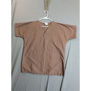 Landau Women's Short Sleeve Scrub Set Size XS Color Brown‎